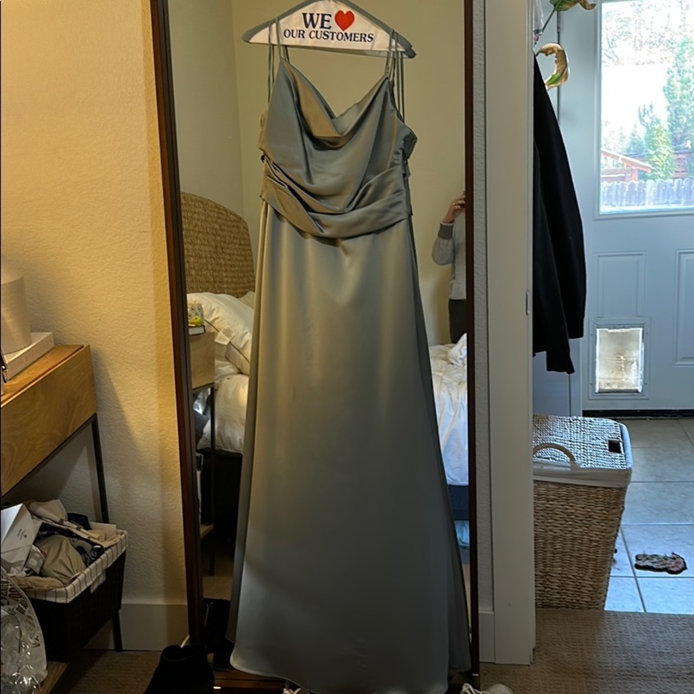 Amsale satin dress